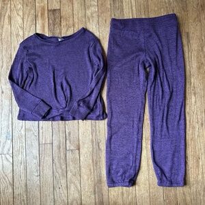Carter's Girls Set Top Size 8 Deep Purple Twisted Knot Ribbed Knit Casual‎ Chic